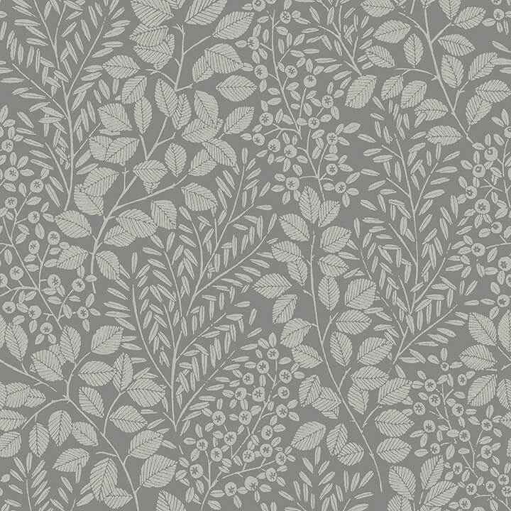 Elin Charcoal Berry Botanical Wallpaper - York Wallcoverings - 4066-26519 - York Wallcoverings Wallpaper