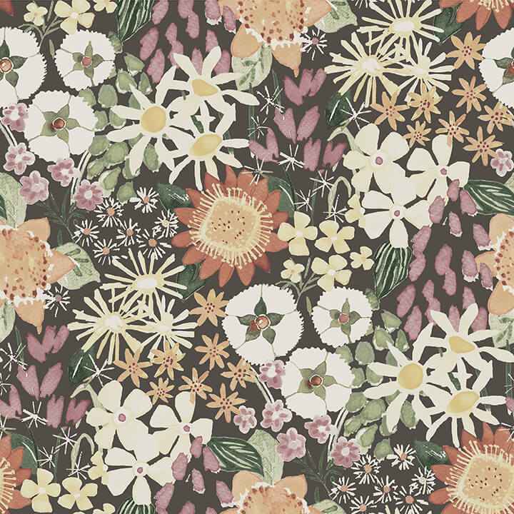 Karina Raspberry Wildflower Garden Wallpaper - York Wallcoverings - 4066-26522
