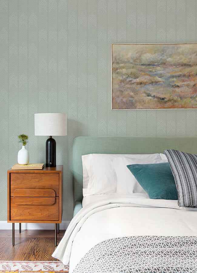 Nyle Light Grey Chevron Stripes Wallpaper - York Wallcoverings - 4066-26527 - York Wallcoverings Wallpaper