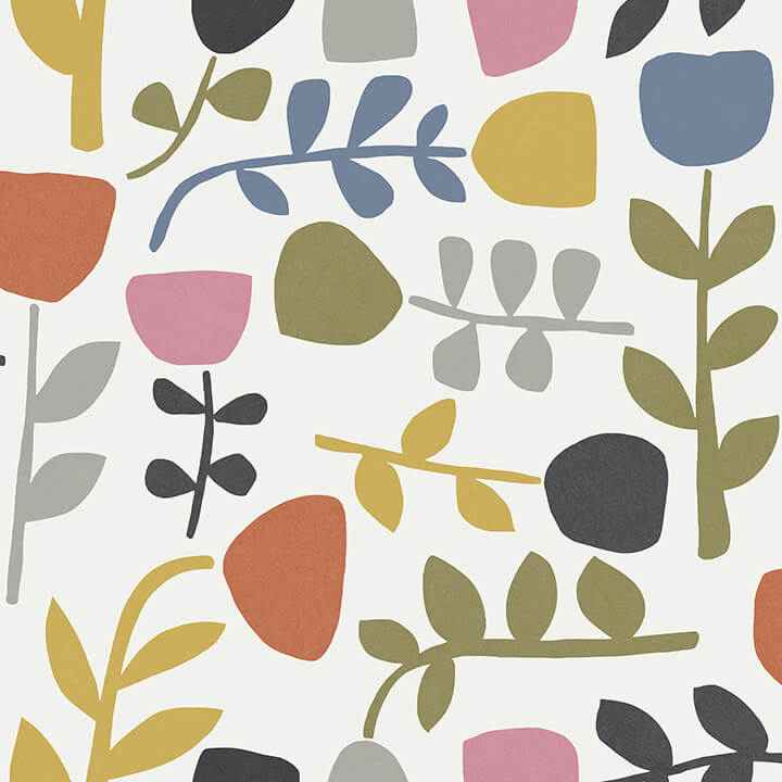 Juni Multicolor Abstract Tulips Wallpaper - York Wallcoverings - 4066-26538