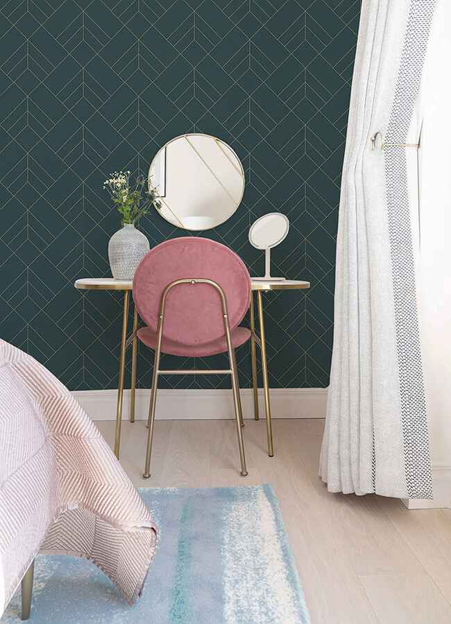 Sander Slate Geometric Wallpaper - York Wallcoverings - 4066-26546 - York Wallcoverings Wallpaper