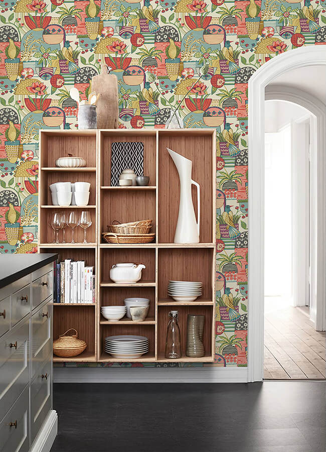 fika-plum-blissful-birds-blooms-wallpaper-york-wallcoverings-4066-26558 - York Wallcoverings Wallpaper