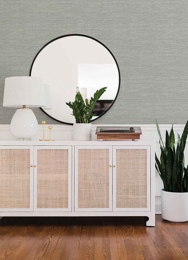 Malin Light Grey Faux Grasscloth Wallpaper - York Wallcoverings - 4066-26562 - York Wallcoverings Wallpaper