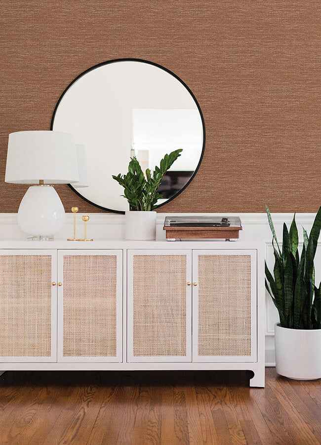 Malin Rust Faux Grasscloth Wallpaper - York Wallcoverings - 4066-26564 - York Wallcoverings Wallpaper