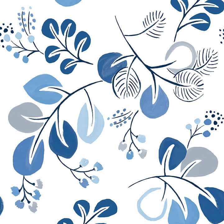 Jonah Blue Leaf Trail Wallpaper - York Wallcoverings - 4066-26566 - York Wallcoverings Wallpaper