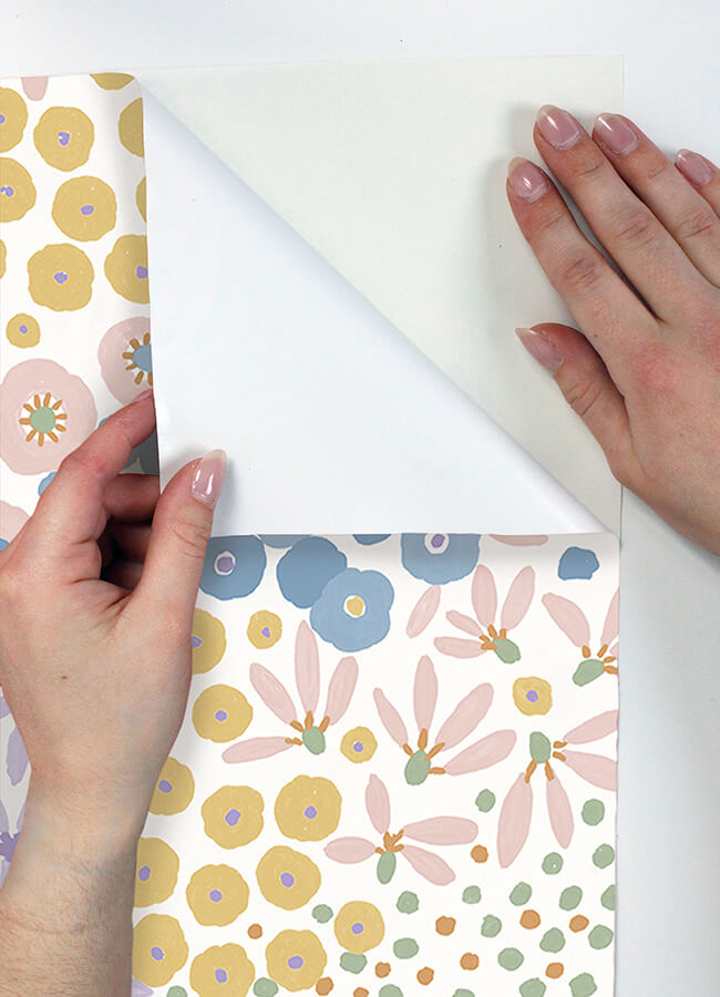 floral-bunch-multi-bright-peel-and-stick-wallpaper-york-wallcoverings-nus4847 - York Wallcoverings Wallpaper