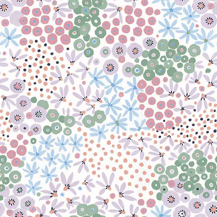 Floral Bunch Multi Cool Peel and Stick Wallpaper - York Wallcoverings - NUS4849
