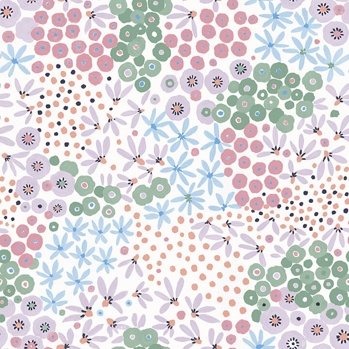floral-bunch-multi-cool-peel-and-stick-wallpaper-york-wallcoverings-nus4849 - York Wallcoverings Wallpaper