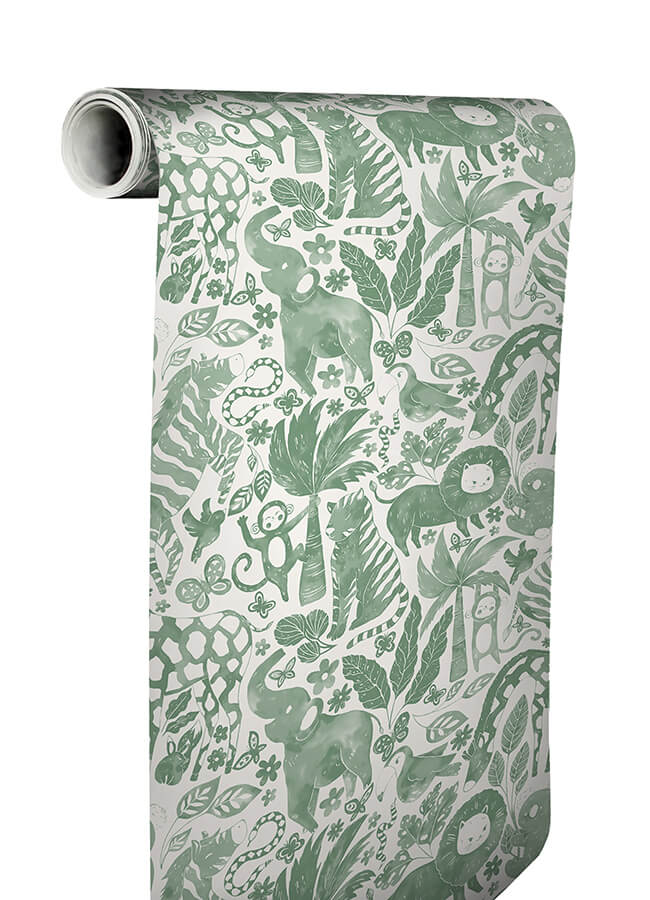 sweet-safari-green-peel-and-stick-wallpaper-york-wallcoverings-nus4851 - York Wallcoverings Wallpaper