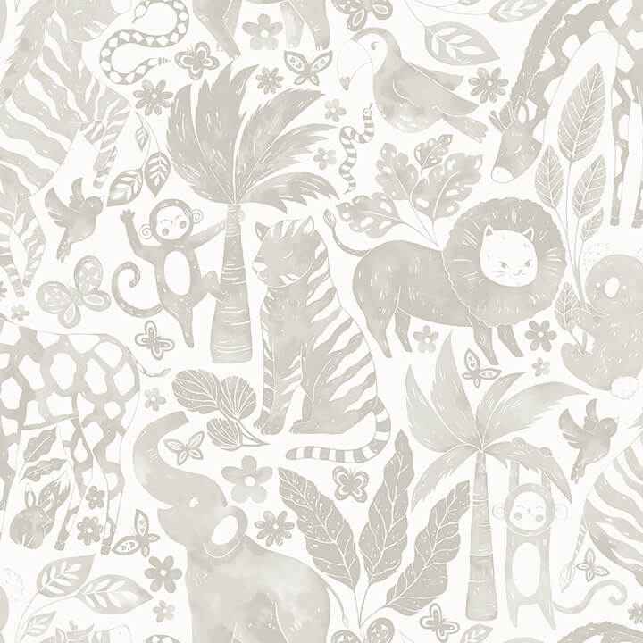 Sweet Safari Taupe Peel and Stick Wallpaper - York Wallcoverings - NUS4852