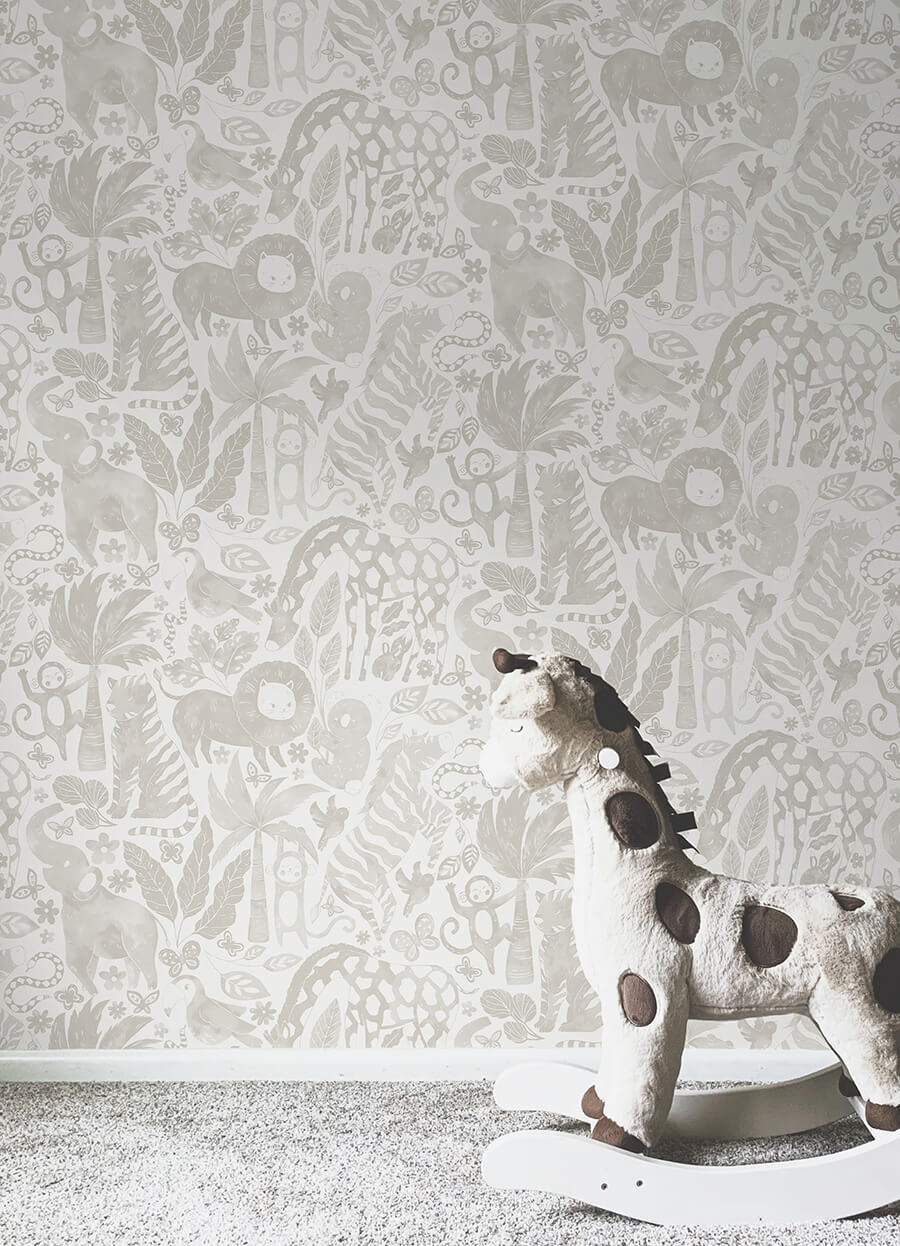 sweet-safari-taupe-peel-and-stick-wallpaper-york-wallcoverings-nus4852 - York Wallcoverings Wallpaper