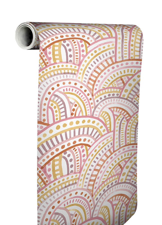 retro-rainbow-multi-warm-peel-and-stick-wallpaper-york-wallcoverings-nus4855 - York Wallcoverings Wallpaper
