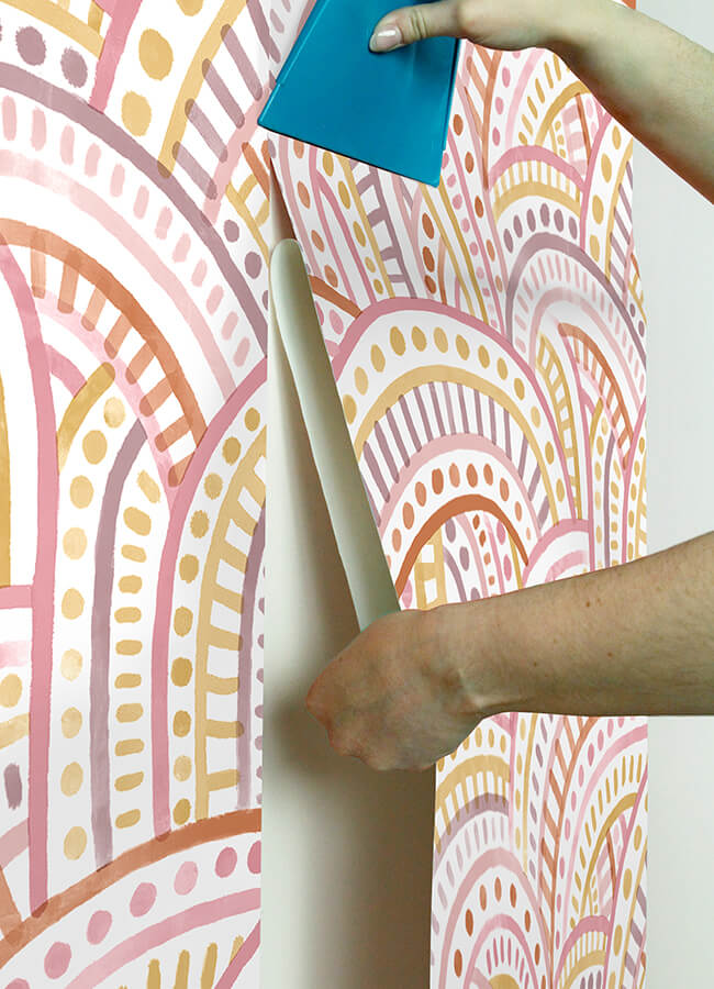 retro-rainbow-multi-warm-peel-and-stick-wallpaper-york-wallcoverings-nus4855 - York Wallcoverings Wallpaper