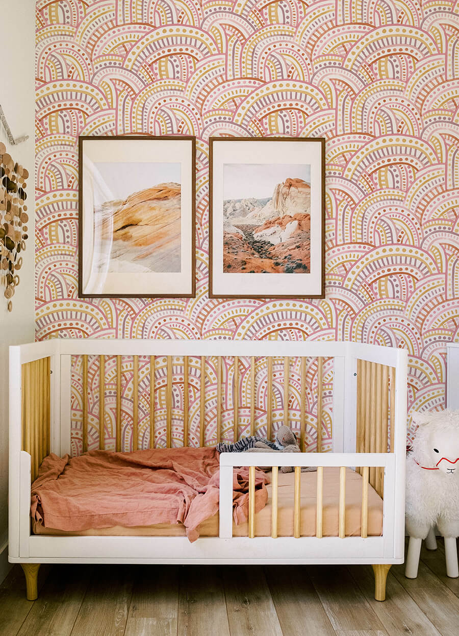 retro-rainbow-multi-warm-peel-and-stick-wallpaper-york-wallcoverings-nus4855 - York Wallcoverings Wallpaper