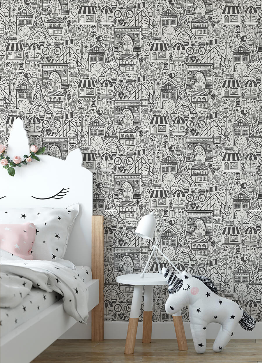 oui-paris-charcoal-peel-and-stick-wallpaper-york-wallcoverings-nus4859 - York Wallcoverings Wallpaper