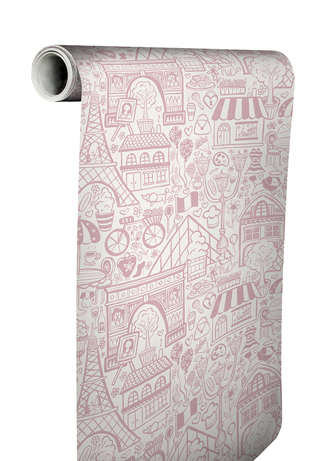 oui-paris-pink-peel-and-stick-wallpaper-york-wallcoverings-nus4860 - York Wallcoverings Wallpaper