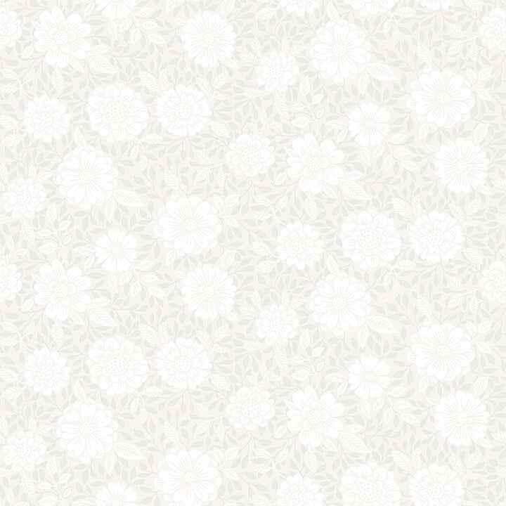 Lizette Light Grey Charming Floral Wallpaper - York Wallcoverings - 4080-15908 - York Wallcoverings Wallpaper