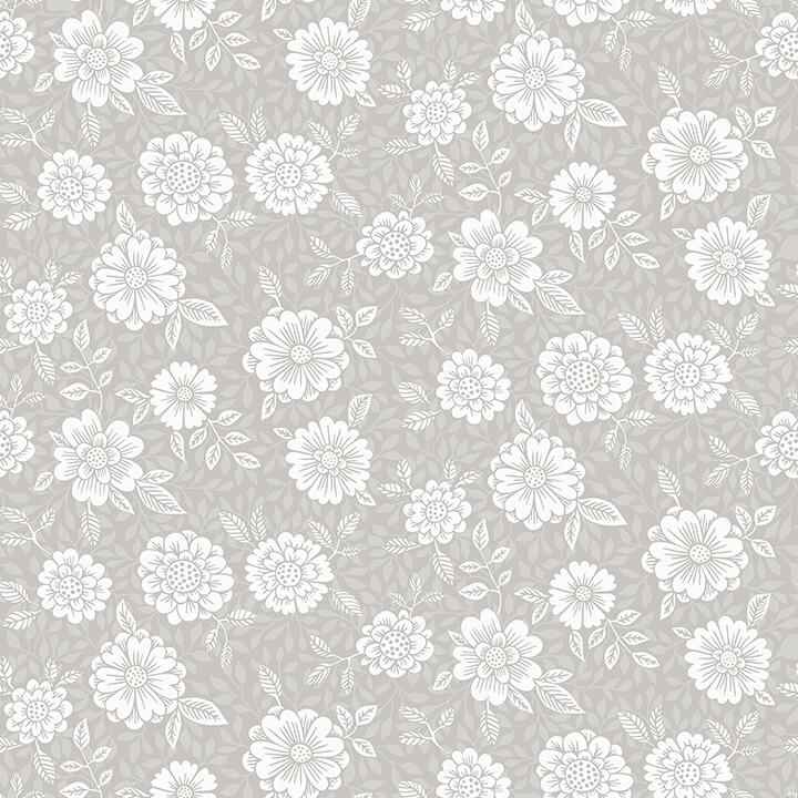Lizette Grey Charming Floral Wallpaper - York Wallcoverings - 4080-15909 - York Wallcoverings Wallpaper