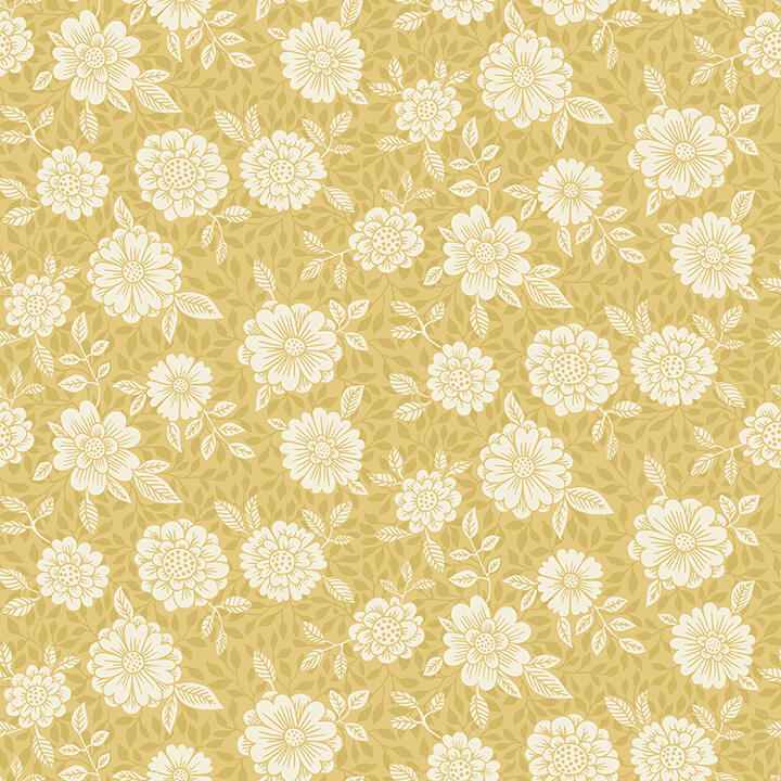 Lizette Mustard Charming Floral Wallpaper - York Wallcoverings - 4080-15910