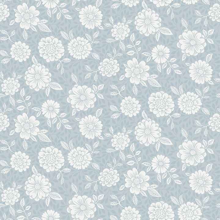 Lizette Light Blue Charming Floral Wallpaper - York Wallcoverings - 4080-15912