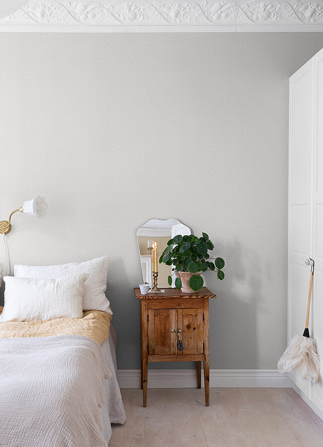 athena-light-grey-scalloped-botanical-wallpaper-york-wallcoverings-4080-15914 - York Wallcoverings Papel pintado