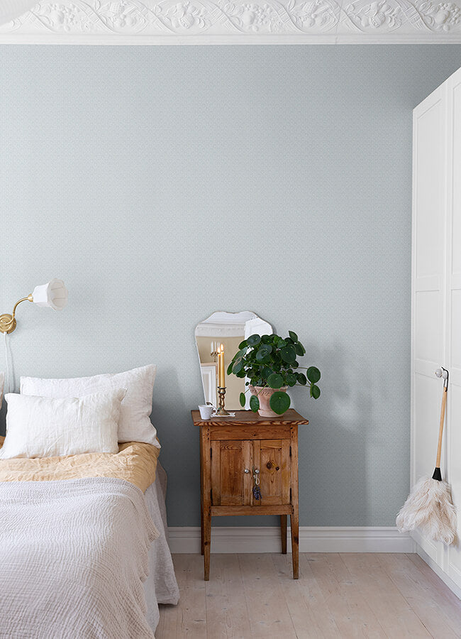athena-light-blue-scalloped-botanical-wallpaper-york-wallcoverings-4080-15918 - York Wallcoverings Wallpaper