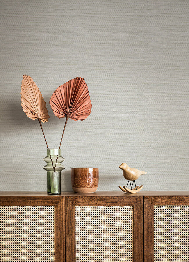 agave-grey-faux-grasscloth-wallpaper-york-wallcoverings-4080-24278 - York Wallcoverings Wallpaper