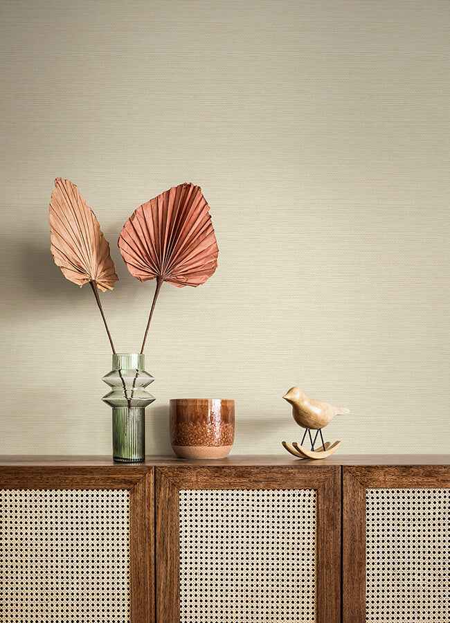 Agave Light Yellow Faux Grasscloth Wallpaper - York Wallcoverings - 4080-24280 - York Wallcoverings Wallpaper