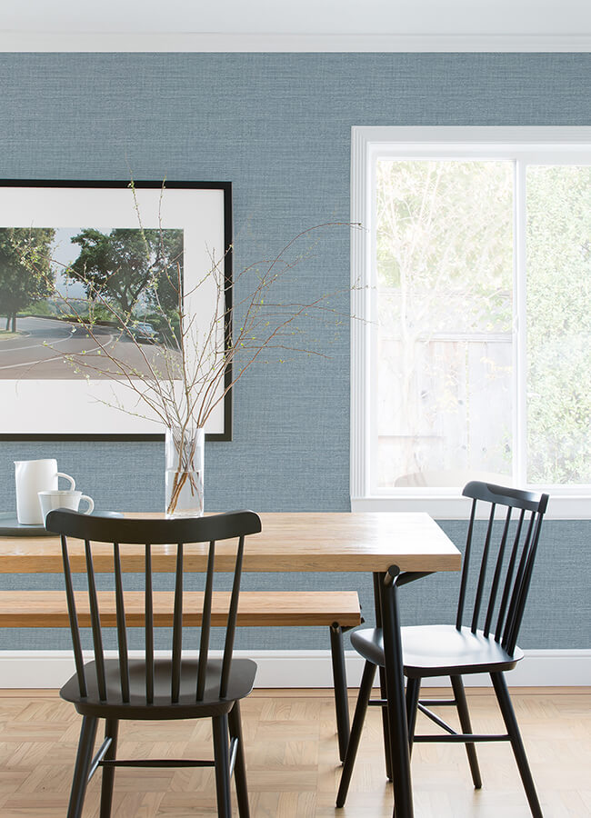 agave-denim-faux-grasscloth-wallpaper-york-wallcoverings-4080-26497 - York Wallcoverings Wallpaper