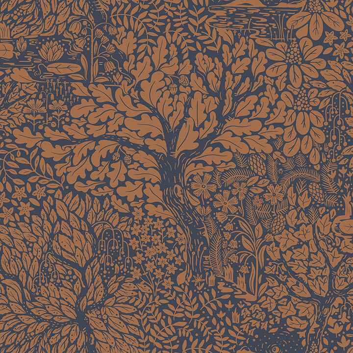 Olle Orange Forest Sanctuary Wallpaper - York Wallcoverings - 4080-83106 - York Wallcoverings Wallpaper