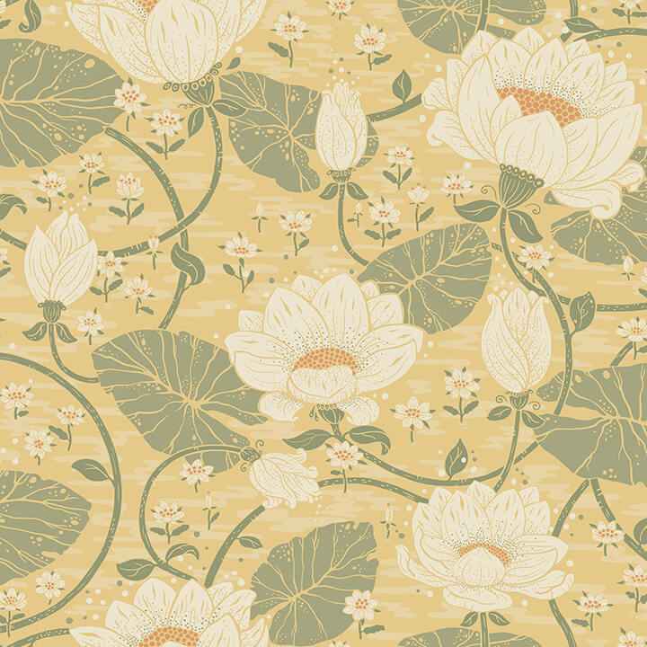 Eva Light Yellow Lotus Dreams Wallpaper - York Wallcoverings - 4080-83123 - York Wallcoverings Wallpaper