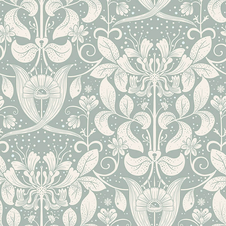 berit-blue-floral-crest-wallpaper-york-wallcoverings-4080-83129 - York Wallcoverings Papel pintado