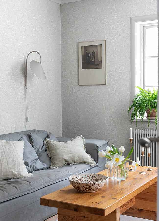 Kristina Off White Botanical Wallpaper - York Wallcoverings - 4080-92119 - York Wallcoverings Wallpaper