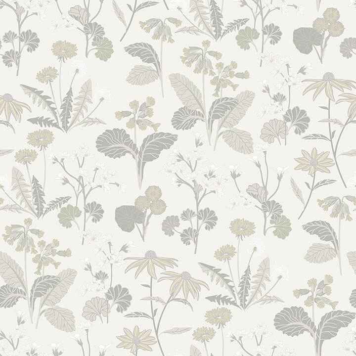 Magdalena Light Grey Dandelion Wallpaper - York Wallcoverings - 4080-92136