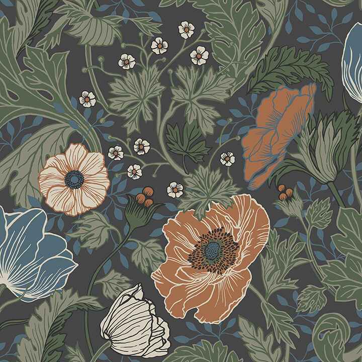 Anemone Multicolor Floral Wallpaper - York Wallcoverings - 4080-33003 - York Wallcoverings Wallpaper