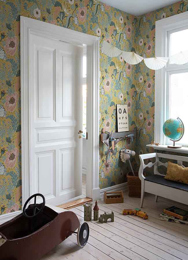 Anemone Mustard Floral Wallpaper - York Wallcoverings - 4080-33002 - York Wallcoverings Wallpaper