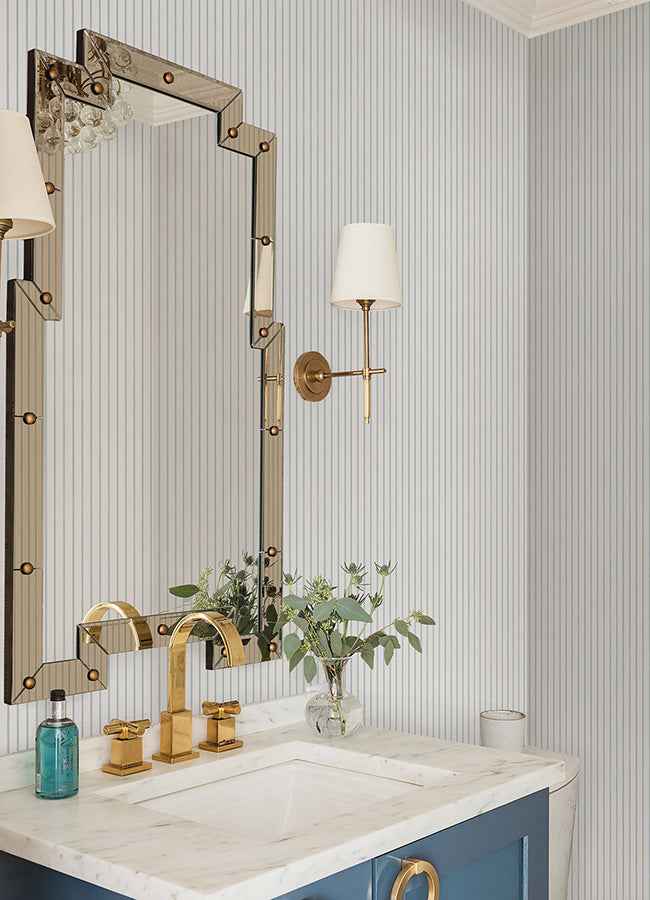 Oliver Heather Simple Stripe Wallpaper - York Wallcoverings - AST4970 - York Wallcoverings Wallpaper