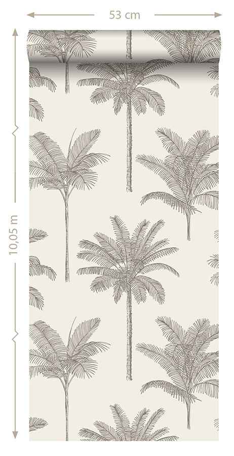 Taj Beige Palm Trees Wallpaper - York Wallcoverings - DD139163 - York Wallcoverings Wallpaper