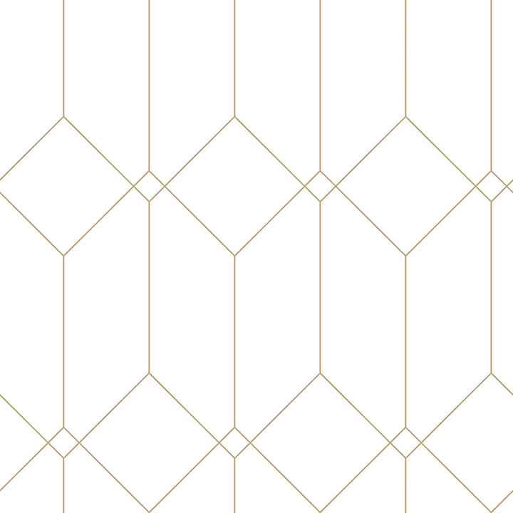 Trilliant White Art Deco Motif Wallpaper - York Wallcoverings - DD139223 - York Wallcoverings Wallpaper
