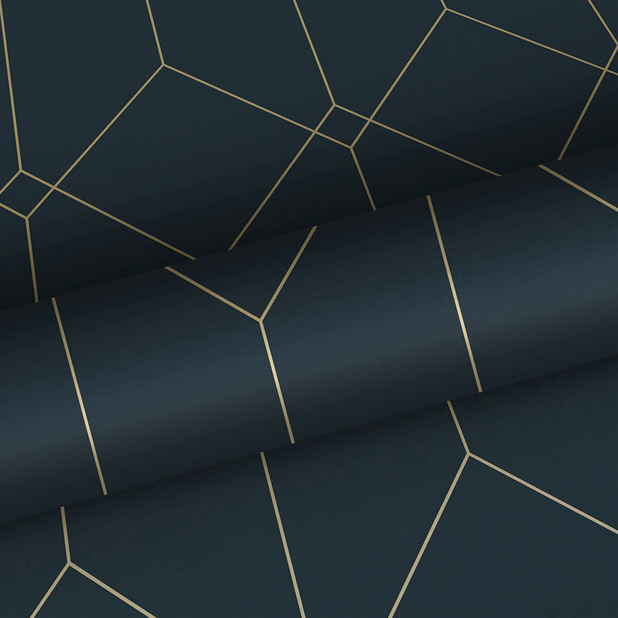 trilliant-dark-blue-art-deco-motif-wallpaper-york-wallcoverings-dd139225 - York Wallpaper Wallpaper