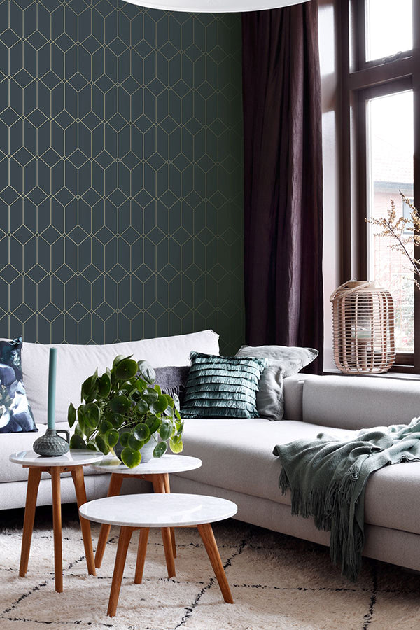 trilliant-dark-blue-art-deco-motif-wallpaper-york-wallcoverings-dd139225 - York Wallpaper Wallpaper