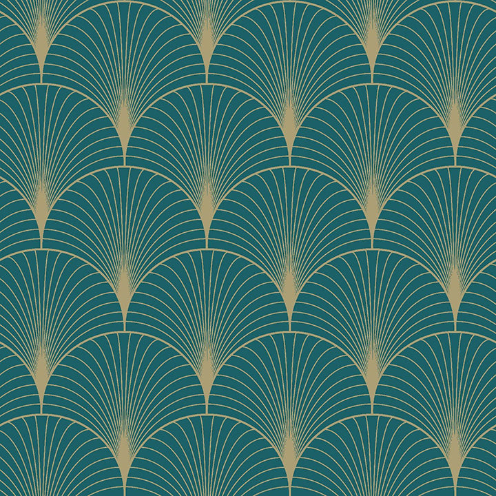 lempicka-teal-art-deco-motif-wallpaper-york-wallcoverings-dd139230 - York Wallcoverings Wallpaper
