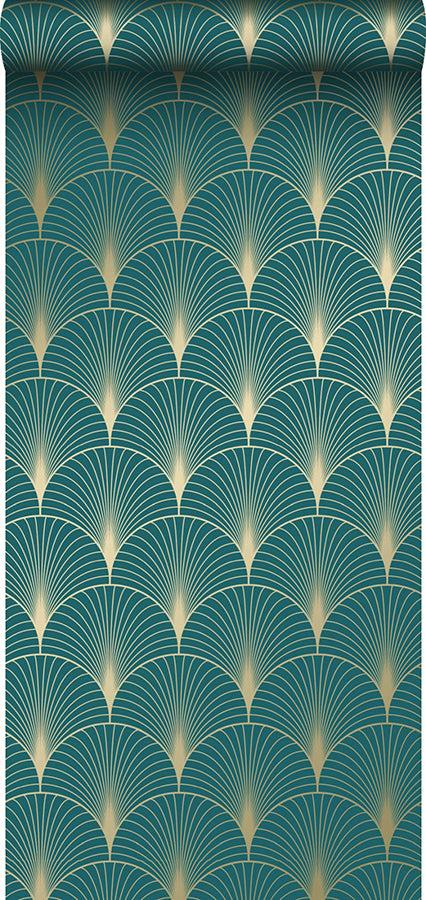 lempicka-teal-art-deco-motif-wallpaper-york-wallcoverings-dd139230 - York Wallcoverings Wallpaper