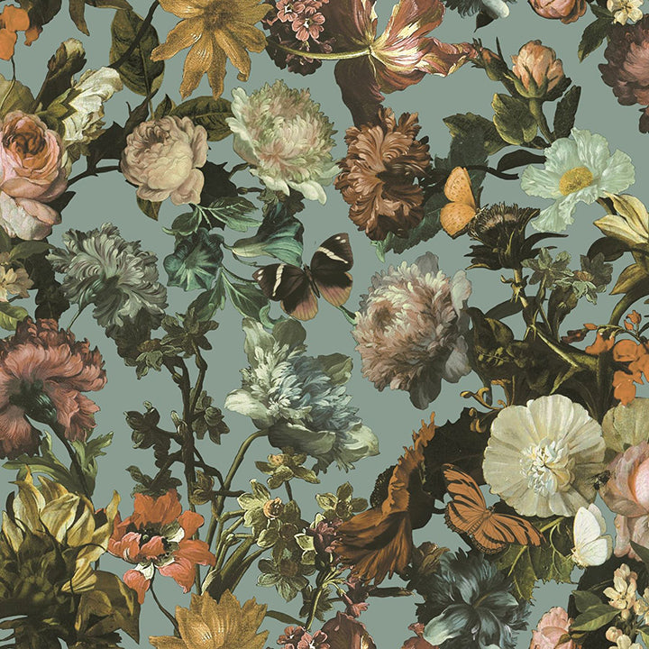zarinda-light-blue-flowers-wallpaper-york-wallcoverings-dd139292 - York Wallcoverings Papel pintado