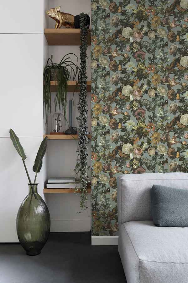Zarinda Light Blue Flowers Wallpaper - York Wallcoverings - DD139292 - York Wallcoverings Wallpaper