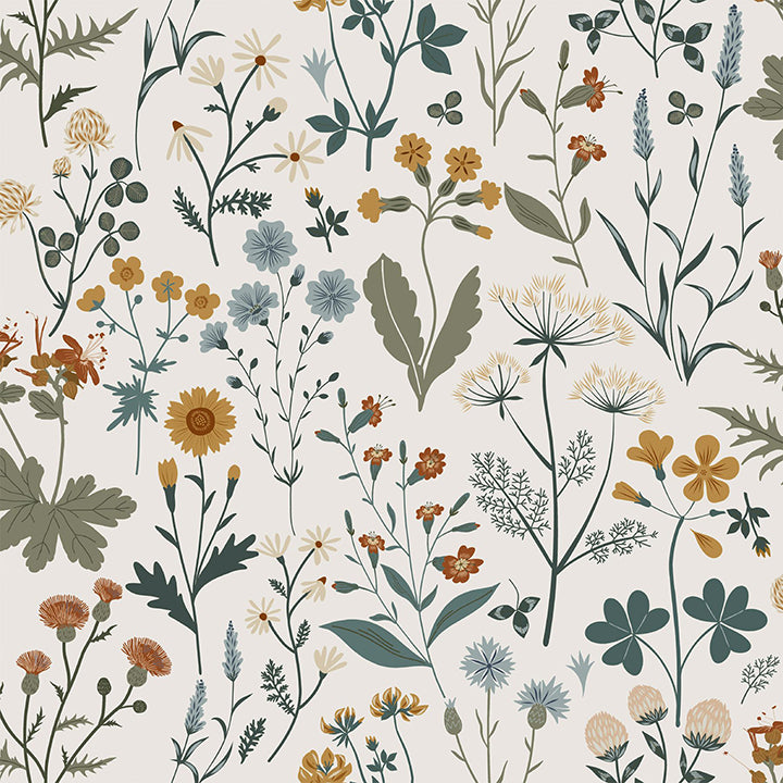 fiore-blue-wildflowers-wallpaper-york-wallcoverings-dd139391 - York Wallcoverings Papel pintado