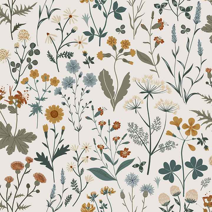 Fiore Blue Wildflowers Wallpaper - York Wallcoverings - DD139391