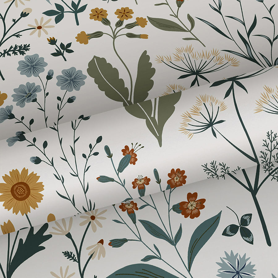 fiore-blue-wildflowers-wallpaper-york-wallcoverings-dd139391 - York Wallcoverings Papel pintado