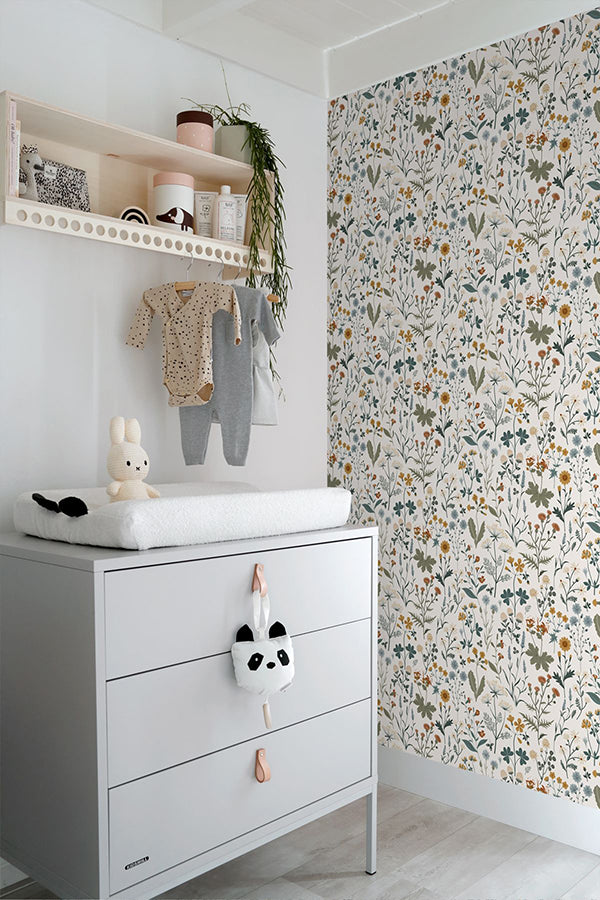 fiore-blue-wildflowers-wallpaper-york-wallcoverings-dd139391 - York Wallcoverings Papel pintado
