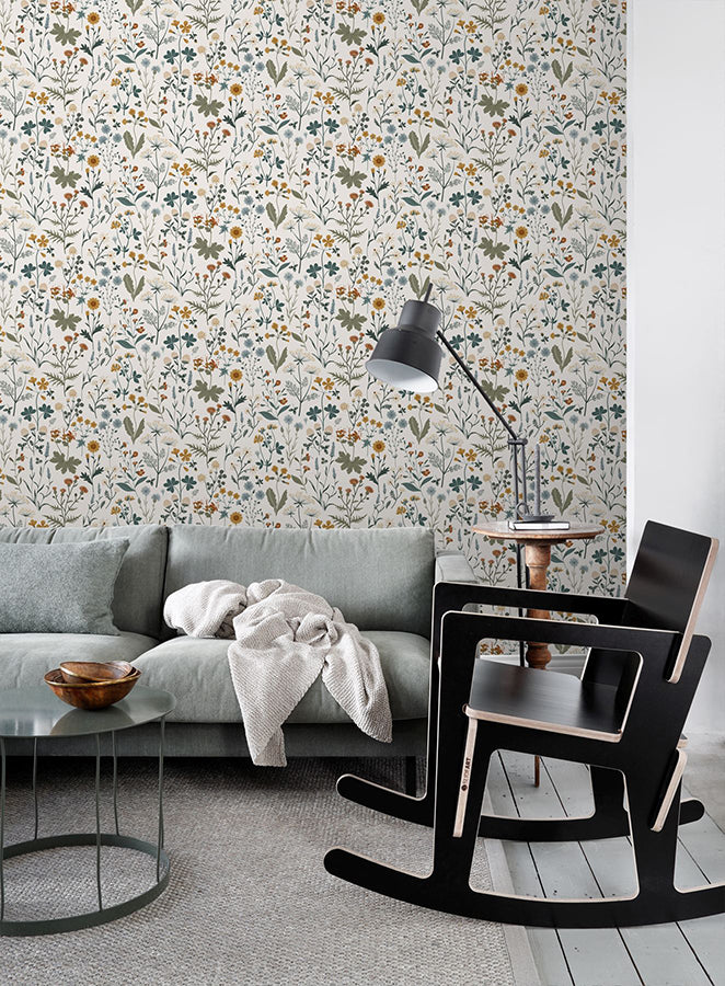 fiore-blue-wildflowers-wallpaper-york-wallcoverings-dd139391 - York Wallcoverings Wallpaper